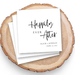 Personlig Romantic Black and White Bröllop Pappersservett