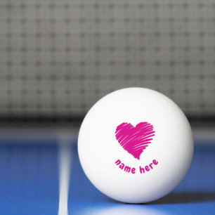 PERSONLIG ROMANTIC HEART PING PONG BOLL