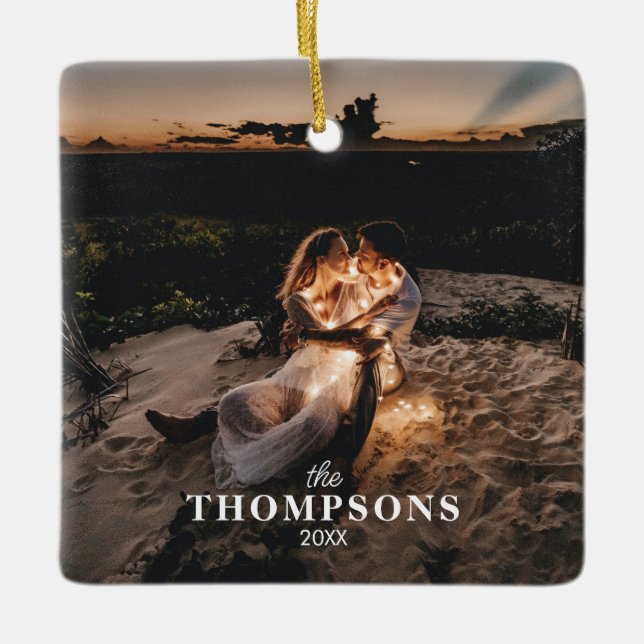 Personlig Romantic par Photo jul Julgransprydnad Keramik (Framsida)