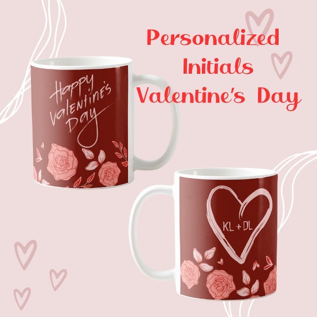 Personlig Romantic Röd ros Valentindagen Kaffemugg (Skapare uppladdad)