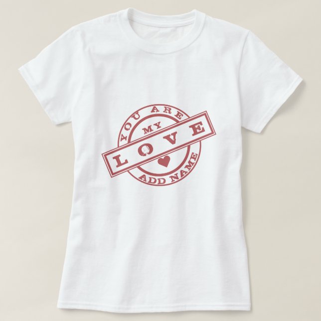 Personlig Romantic T-Shirt med eget namn (Design framsida)