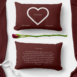 Personlig Romantic Valentines Kärlek Brev Lumbarkudde