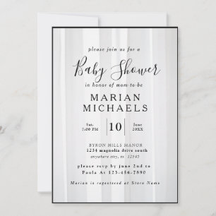 Personlig romantik för svart-vit baby shower inbjudningar