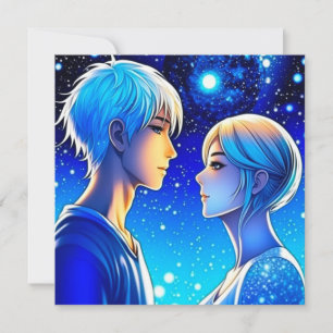 Personlig romantisk anime-par Alla hjärtans dag Kort
