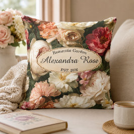 Personlig Romantisk Blommig Akvarell Peony Ros Kudde