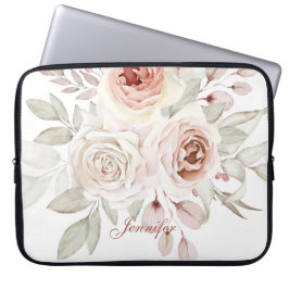 Personlig Romantisk Pastell Akvarell Ros Laptop Fodral