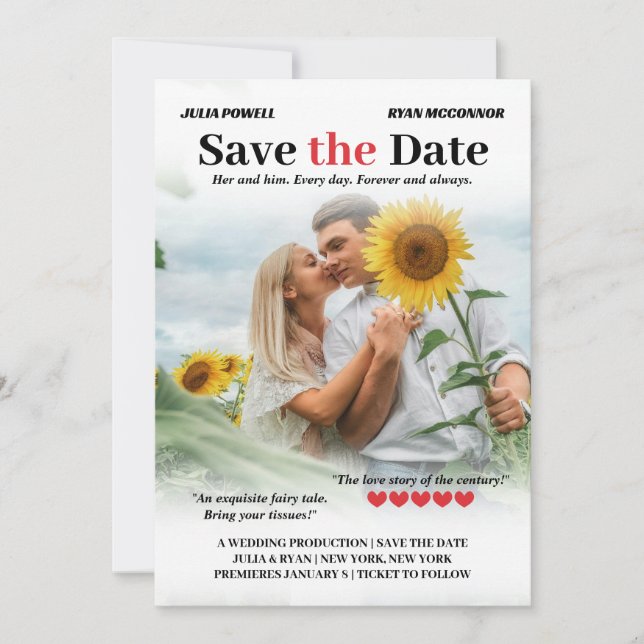 Personlig Romcom Poster fotospara datum Spara Datumet (Framsida)