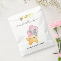 Personlig rosa baby elefant baby shower