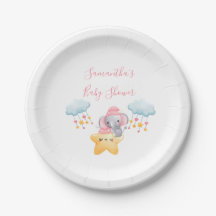 Personlig rosa baby elefant baby shower