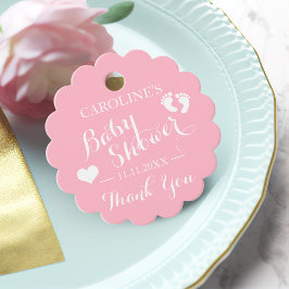 Personlig Rosa Baby Feet GIRL Baby Shower Gåvor Etiketter