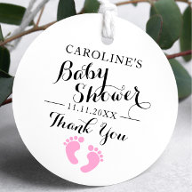 Personlig Rosa Baby Feet Girl Baby Shower