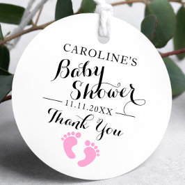 Personlig Rosa Baby Feet Girl Baby Shower Gåvor Etiketter
