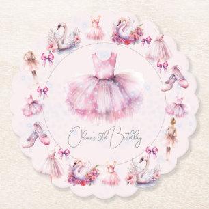 Personlig Rosa Ballerina Birthday Underlägg Papper
