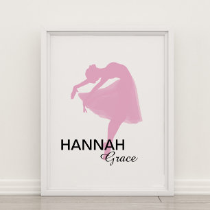 Personlig Rosa Ballerina Poster