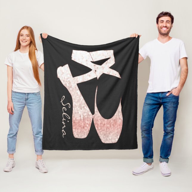 Personlig Rosa Ballet med mjuk övertoning för  Fleecefilt (På plats)