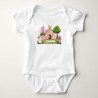 Personlig Rosa Barnyard Birthday T Shirt
