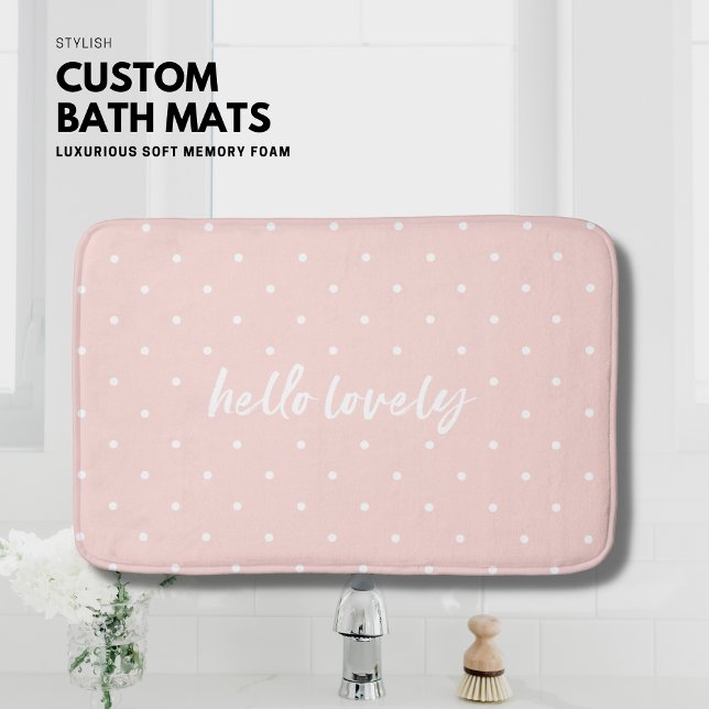 Personlig  Rosa Bath Mat Small Polka dots Badrumsmatta (Skapare uppladdad)