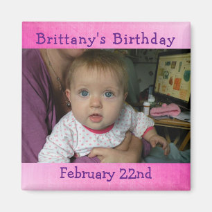 Personlig Rosa Birthday Reminder Magnet