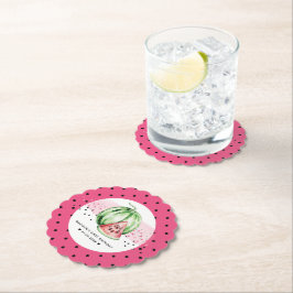 Personlig Rosa Birthday Watermelon Underlägg Papper