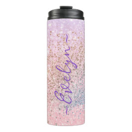 Personlig rosa blå glitter