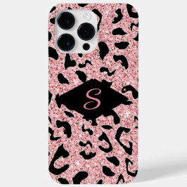 Personlig Rosa & Black Glitter Animal Print