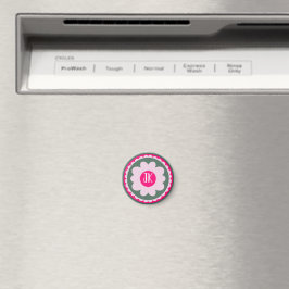 Personlig rosa blommig magnet
