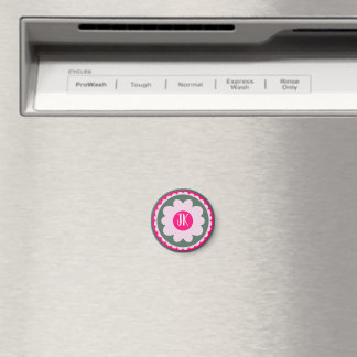 Personlig rosa blommig magnet