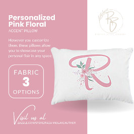 Personlig Rosa BlommigAccent Kudde