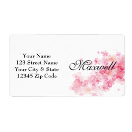 Personlig rosa blommigt-adressetiketter fraktsedel