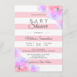 Personlig  Rosa Blommigt BABY Shower Inbjudningar