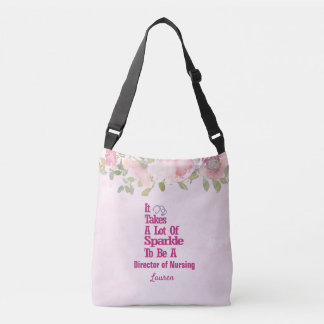 Personlig Rosa Blommigt DON Nurse Crossbody Bag Axelväska