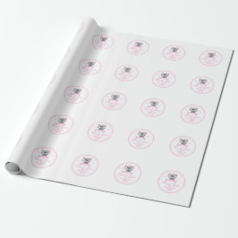 Personlig Rosa blommigt Elephant Baby Shower Presentpapper