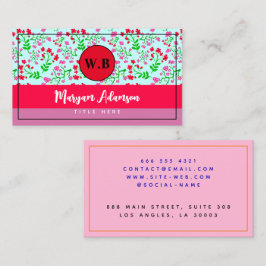 Personlig Rosa Blommigt Monogram