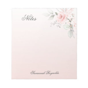 Personlig ROSA BLOMMIGT RO Anteckningsblock
