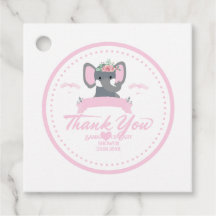 Personlig Rosa blommigt söt Elephant Baby Shower