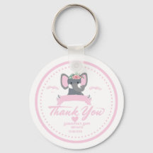 Personlig Rosa blommigt söt Elephant Baby Shower