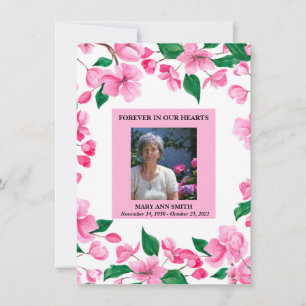 Personlig Rosa Blommigt Sympati Tack för ditt kort