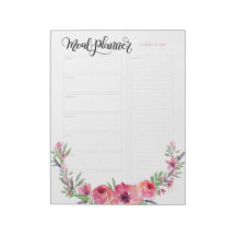 Personlig rosa blommor i måltidsplanerare