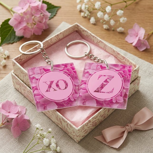 Personlig rosa blomster monogram bokstav Z och XO (Skapare uppladdad)