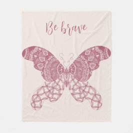 Personlig Rosa Boho Butterfly Fleecefilt