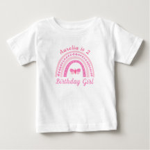 Personlig Rosa Boho Rainbow Birthday Namn & Age