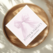 Personlig Rosa Bow Girl Coquette Baby Shower