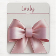 Personlig Rosa Bow Mousepad - Cute & Elegant