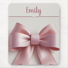 Personlig Rosa Bow Mousepad - Cute & Elegant Musmatta