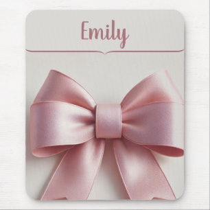 Personlig Rosa Bow Mousepad - Cute & Elegant Musmatta