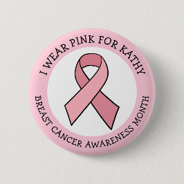 Personlig Rosa Breast Cancer Awareness Månad Knapp
