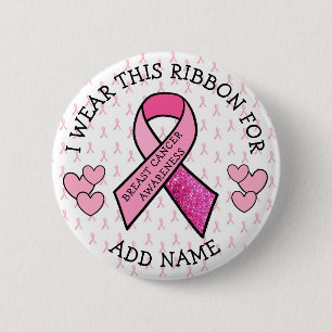 Personlig Rosa Breast Cancer Button Knapp