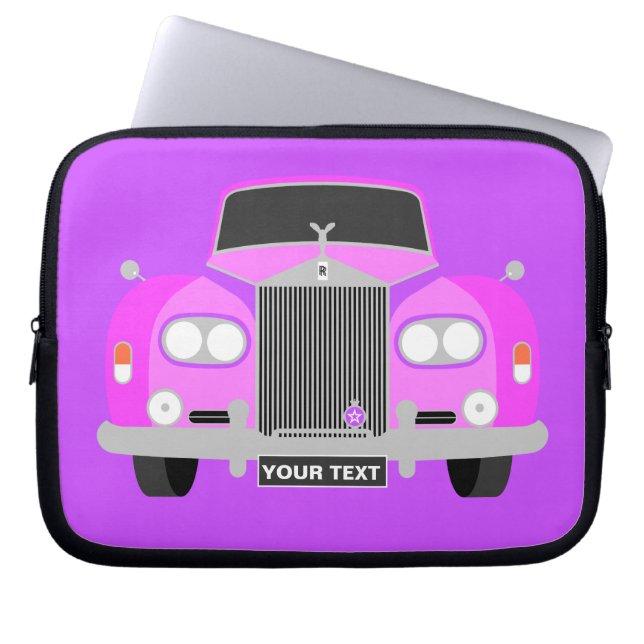 Personlig Rosa British Classic Limousines car Laptop Sleeve (Framsidan)