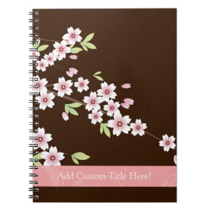 Personlig Rosa/Brown Dogwood Blommar Anteckningsbok