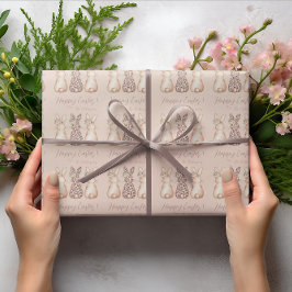Personlig Rosa Bunny Påsk Presentpapper